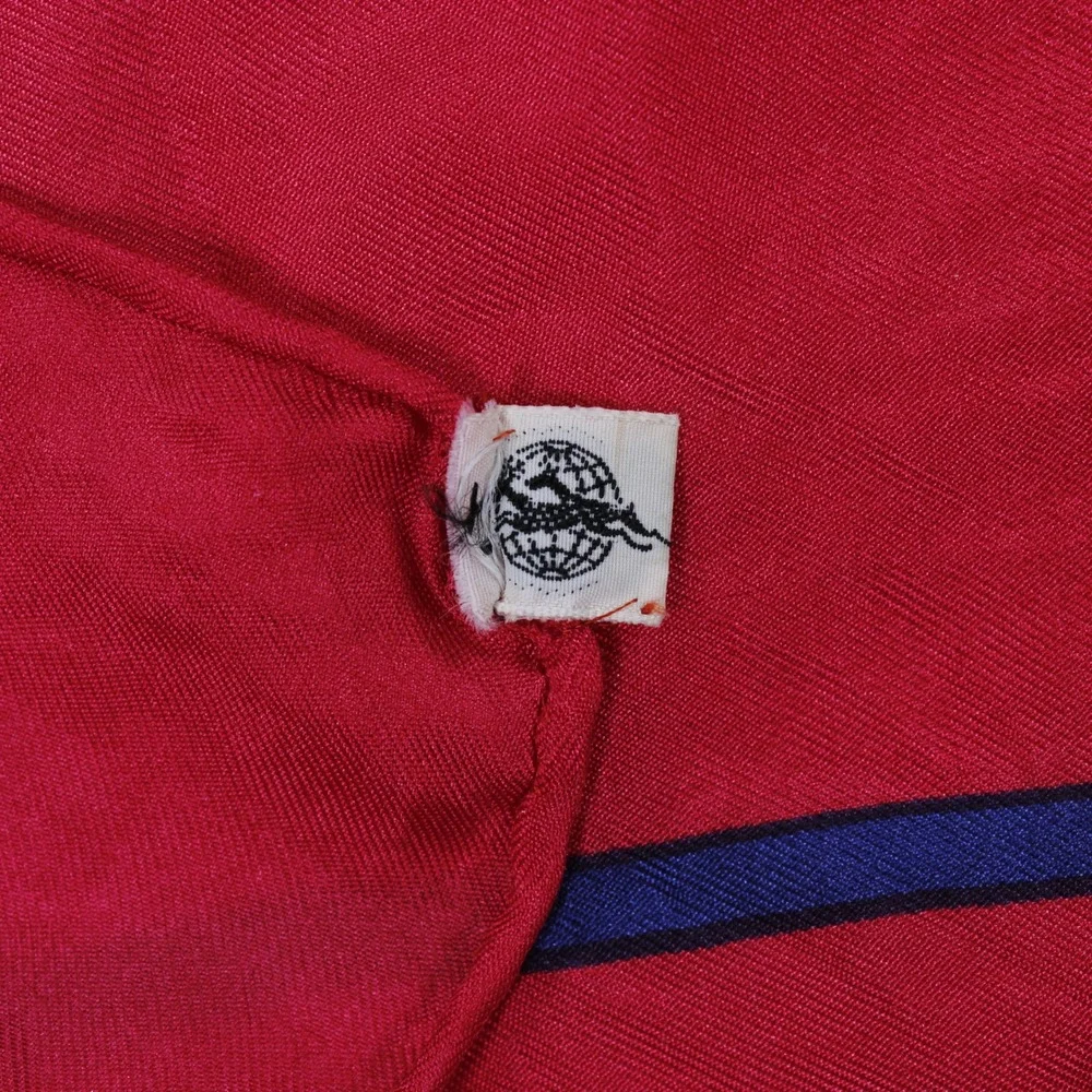 Vintage Lufthansa Airlines Flight Attendant Silk Scarf Red Blue Logo 24